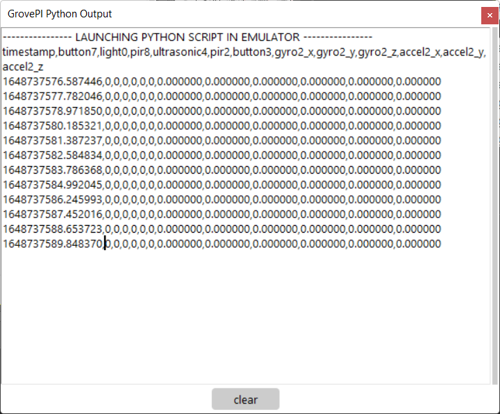 The output window showing script output.