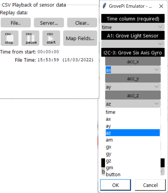 replay and mapping dialogs